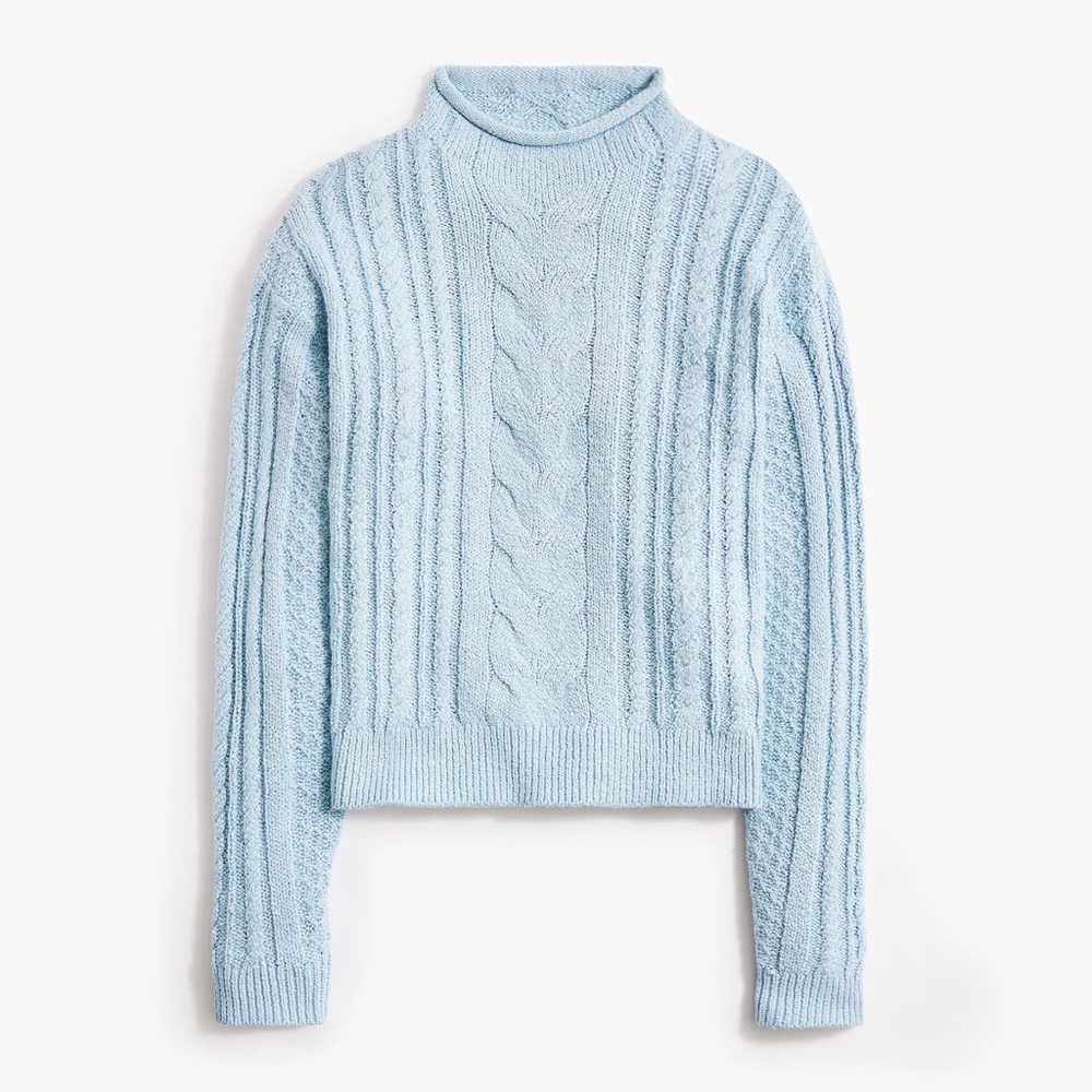J. Crew Factory Light Blue Cable Knit Sweater